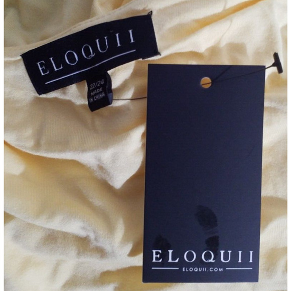 Eloquii Pullover V-Neck Stretch Top Yellow Size 22/24 NWT - Picture 4 of 6